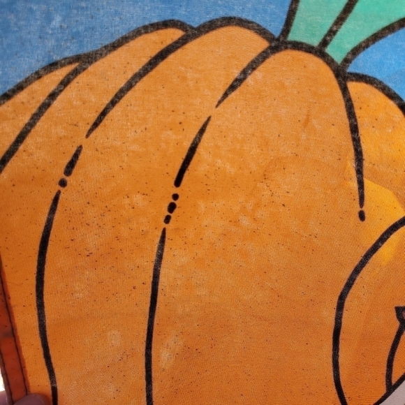 Vtg Large Scarecrow pumpkin Fall Halloween Crows outdoor yard decorative Flag - Picture 6 of 8